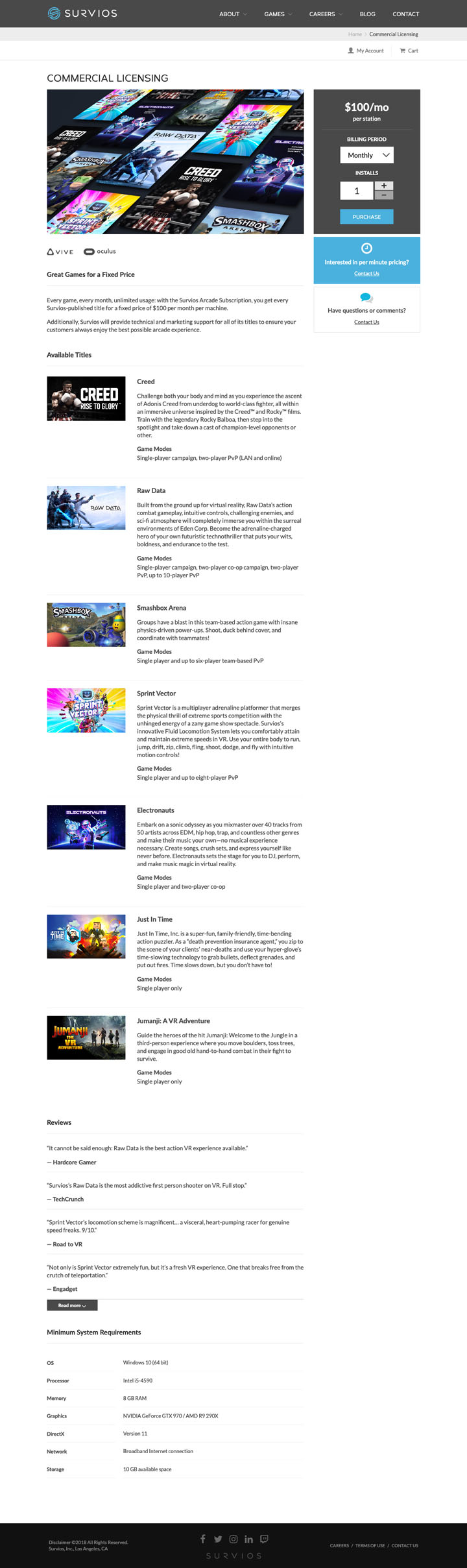 Licensing Product Page